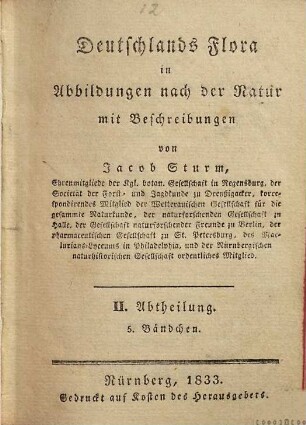 Deutschlands Flora : in Abbildungen nach der Natur mit Beschreibungen, 2,17. Abt. II., Cryptogamia ; H. 17