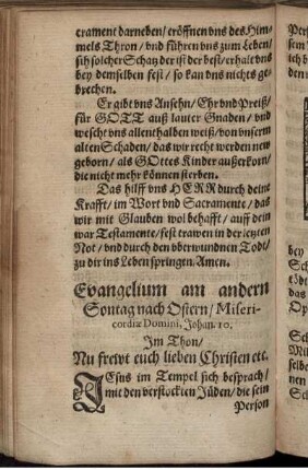 Evangelium am andern Sontag nach Ostern/ Misericordiae Domini, Johan. 10.