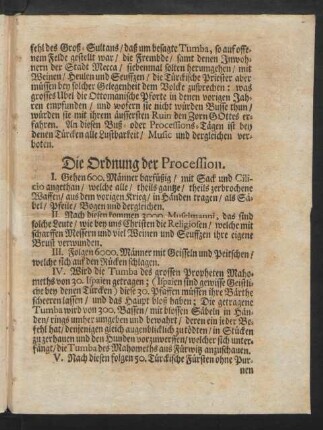 Die Ordnung der Procession
