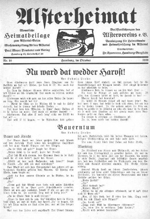 Nu ward dat wedder Harvst!