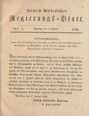 23. Januar-10. December 1844 = Nro. 1-21