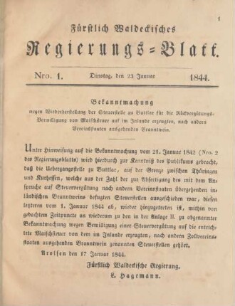 23. Januar-10. December 1844 = Nro. 1-21
