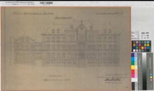 Herdecke (Herdecke) Friedrich Harkortschule Blatt 7 Hauptansicht 1933 1 : 100 43 x 67 Pausen Schmitt-Wöpke, Regierungsbaurat, Hochbauamt Hagen KSM Nr. 1282