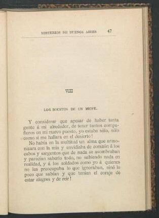 VIII. Los bocetos de un miope