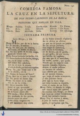 Comedia Famosa. La Cruz En La Sepultura.