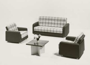 Couchtisch : Sitzgruppe "Constanza" (1973; Sächsische Sitzmöbelwerkstätten Waldheim). Ansicht mit Couchtisch