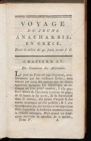 Chapitre LV. Du Commerce des Athéniens.