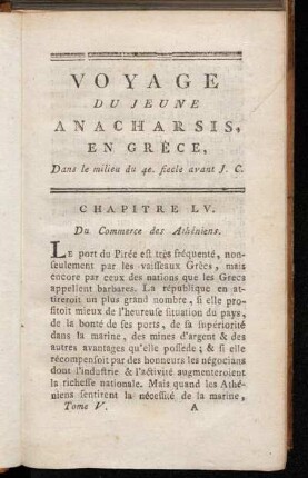 Chapitre LV. Du Commerce des Athéniens.