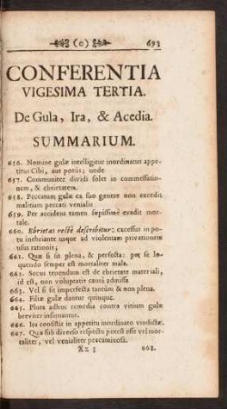 Conferentia Vigesima Tertia. De Gula, Ira, & Acedia