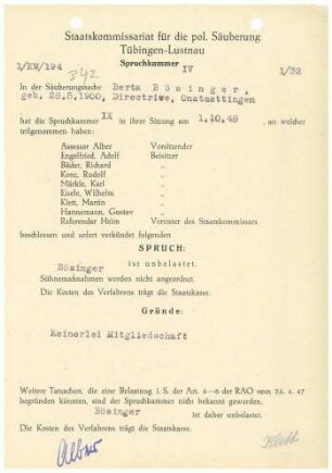 Bösinger, Berta