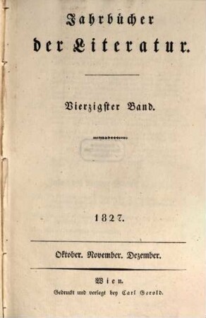 Jahrbücher der Literatur, 40. 1827