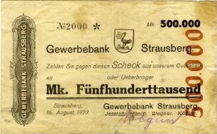 Gewerbebank Strausberg: 500.000 Mark 1923