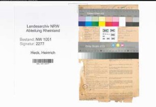 Entnazifizierung Heinrich Heck , geb. 01.10.1897 (Gastwirt)