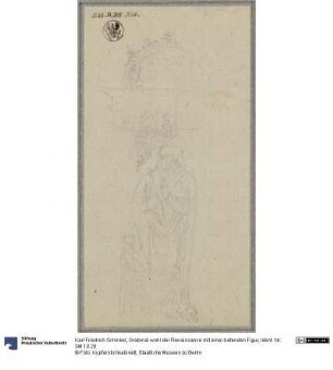Grabmal wohl der Renaissance mit einer betenden Figur