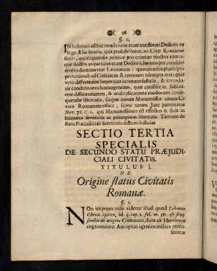 46-67, Sectio Tertia