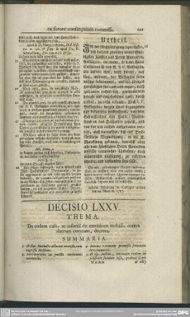 Decisio LXXV. De eodem casu, ac insimul de territione verbali, contra alterum correum, decreta