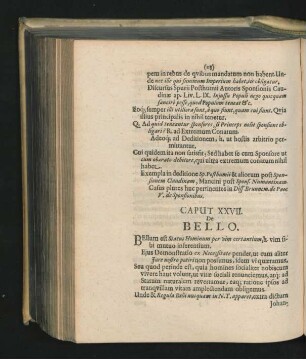 Caput XXVII. De Bello.