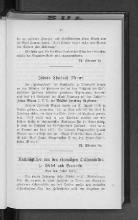 Nachträgliches von den ehemaligen Ochsenmärkten zu Wedel und Bramstedt. : (Aus dem Jahre 1615.)