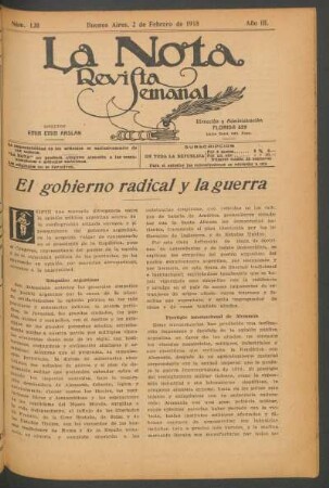 El gobierno radical y la guerra
