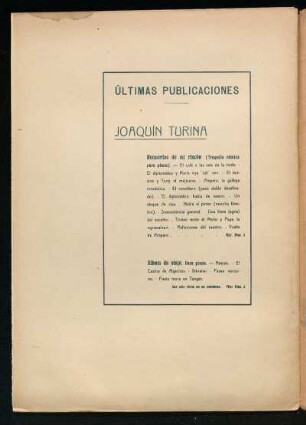 Últimas publicaciones - Joaquín Turina