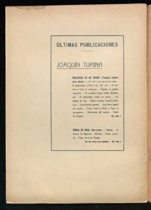 Últimas publicaciones - Joaquín Turina