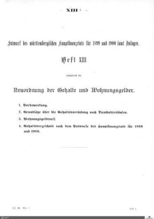 Hauptfinanzetat 1899-1900, Heft 13