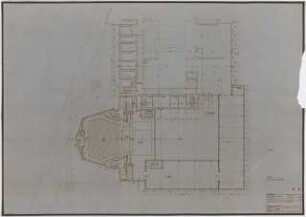 Kammerspiele (später: Schauspielhaus), Bochum: Bühnen-, Parkettgeschoss Grundriss 1:100