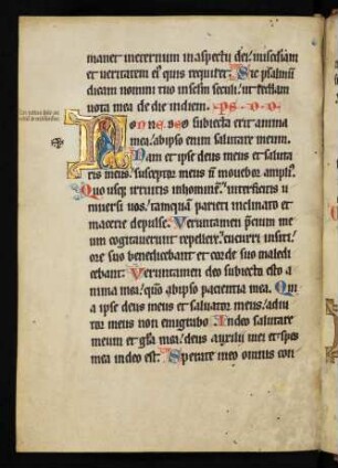 Historisierte Initiale N mit Fabelwesen auf Goldgrund