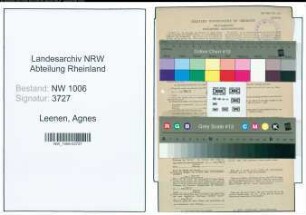 Entnazifizierung Agnes Leenen , geb. 08.08.1879 ()