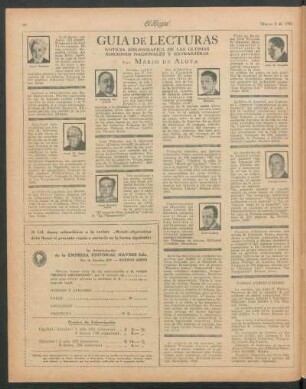Guía de lectura : Noticia bibliográfica de las últimas ediciones nacionales y extranjeras