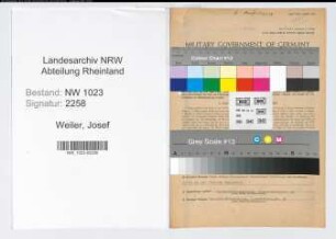 Entnazifizierung Josef Weiler , geb. 07.11.1891 (Steuerrat)