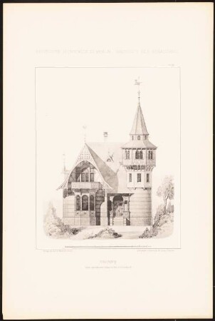 Forsthaus: Ansicht (aus: Baukunst der Renaissance, Entwürfe von Studirenden unter Leitung von J. C. Raschdorff, I. Jahrgang, Berlin 1880)