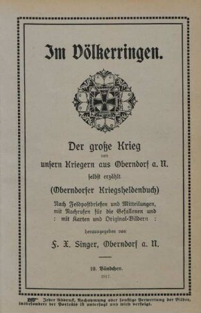 Bändchen 10: Im Völkerringen