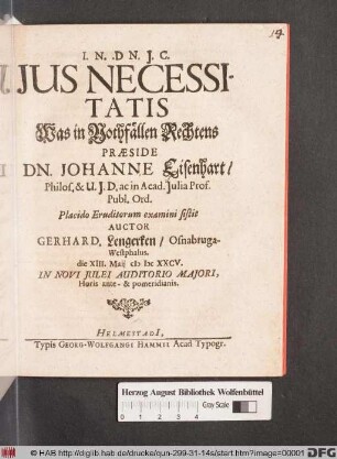 Ius Necessitatis