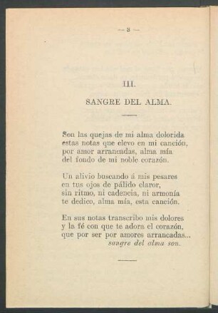 III : Sangre del alma