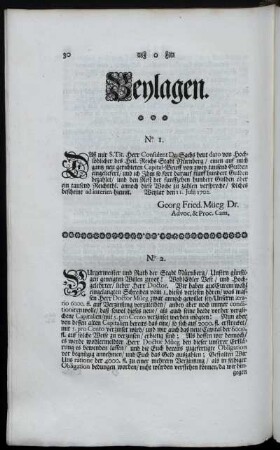 Beylagen. No. 1. - no. 7.