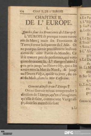 Chapitre II. De L' Europe.