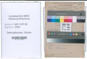 Entnazifizierung Gustav Dabringhausen , geb. 21.12.1902 (Buchhalter)