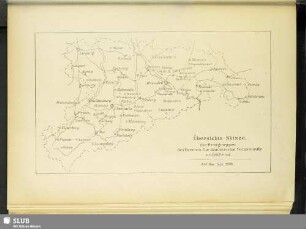 Übersichts-Skizze, die Ortsgruppen des Vereins für sächsische Volkskunde enthaltend