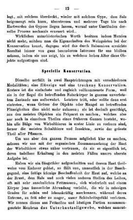 Specielle Konservation.