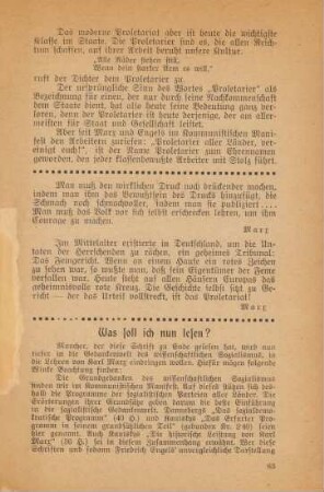 Was soll ich nun lesen?