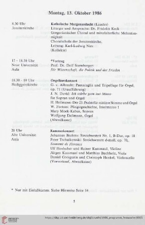 Montag, 13. Oktober 1986