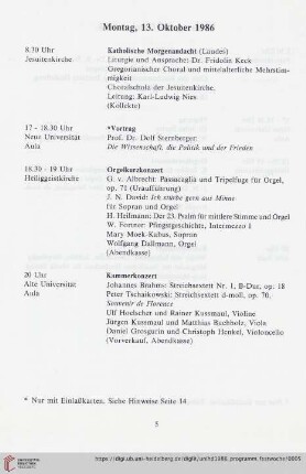 Montag, 13. Oktober 1986