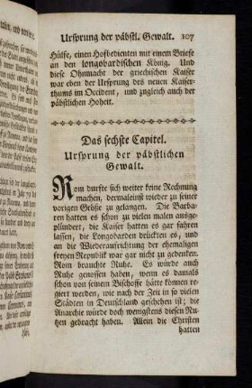 107, Das VI. Capitel. Ursprung der päpstlichen Gewalt.