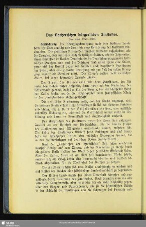 Das Vorherrschen bürgerlichen Einflusses : Von etwa 1250-1500