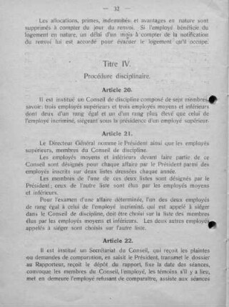 Titre IV. Procédure disciplinaire.