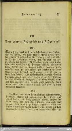 VII. Vom zahmen Federvieh und Flügelwerk