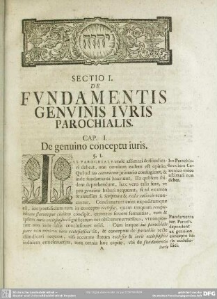 Sectio I. De Fundamentis Genuinis Iuris Parochialis