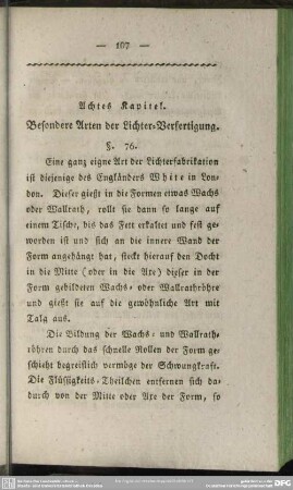 Achtes Kapitel. Besondere Arten der Lichter-Verfertigung