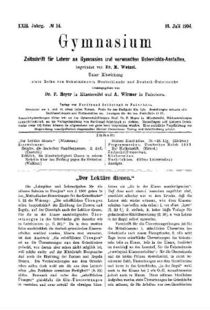 "Der Lektüre dienen"